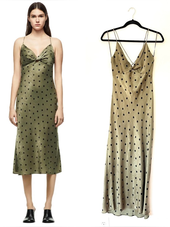Zara Dresses & Skirts - Zara Satin Polka Dot Midi Dress
